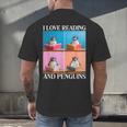 Cute Penguin Reading Book School Librarian Teacher Student Men's Back Print T-Shirt
