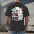 Cute Polar Bear Is Reading a Book Reading Polar Bear Men's Back Print T-Shirt