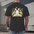 Cute Rabbit And Book Women Girls Reading Book Rabbit Lover Men's Back Print T-Shirt Cute Rabbit And Book Women Girls Reading Book Rabbit Lover Men's Back Print T-Shirt