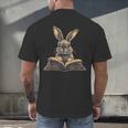Cute Rabbit Bunny Book Lover Men's Back Print T-Shirt