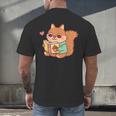 Cute Squirrel Reading A Book Lovers Anime Kawaii Women Kids Men's Back Print T-Shirt