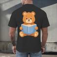 Cute Teddy Bear Reading Book Adorable For Readers Men's Back Print T-Shirt