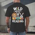 Cute Wildlife Zoo Animals For Book Reader Bookworms Men's Back Print T-Shirt