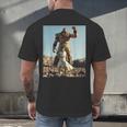 David And Goliath Bible Book Of Samuel King David Men's Back Print T-Shirt