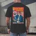 Dead Roast Coffee Comic Book Cover Style Skeleton Barista Men's Back Print T-Shirt Dead Roast Coffee Comic Book Cover Style Skeleton Barista Men's Back Print T-Shirt