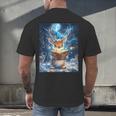 Deer Reads Book Women Girls Reindeer Men's Back Print T-Shirt