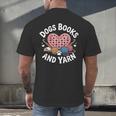 Dogs Books And Yarn Crocheting Men's Back Print T-Shirt