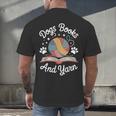 Dogs Books And Yarn Knitter Knitting Men's Back Print T-Shirt Dogs Books And Yarn Knitter Knitting Men's Back Print T-Shirt