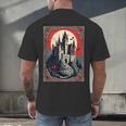 Dracula's Castle Book Cover Illustration Men's Back Print T-Shirt Dracula's Castle Book Cover Illustration Men's Back Print T-Shirt