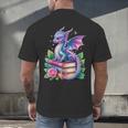 Dragon Book Fantasy Reading Men's Back Print T-Shirt