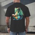 Dragon With Book Men's Back Print T-Shirt