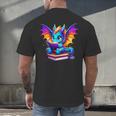 Dragon Reading a Book Bookworm Book Men's Back Print T-Shirt