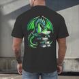 Dragon Reading Books Bookworm Men's Back Print T-Shirt