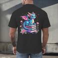Dragons And Books Dragon Reading Book Lover Girl Bookworm Men's Back Print T-Shirt
