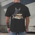 Dutch Shepherd Books Reading Dog Breed Graphic Men's Back Print T-Shirt Dutch Shepherd Books Reading Dog Breed Graphic Men's Back Print T-Shirt