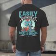 Easily Distracted By Books And Dragons Nerds Men's Back Print T-Shirt