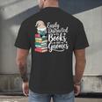 Easily Distracted By Books And Gnomes Men's Back Print T-Shirt