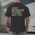 Easily Distracted By Books And Yarn Knitting & Crocheting Men's Back Print T-Shirt Easily Distracted By Books And Yarn Knitting & Crocheting Men's Back Print T-Shirt