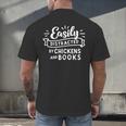 Easily Distracted By Chickens And Books Farm Men's Back Print T-Shirt Easily Distracted By Chickens And Books Farm Men's Back Print T-Shirt