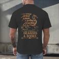 Easily Distracted By Dragons And Books Library Dragon Lover Men's Back Print T-Shirt
