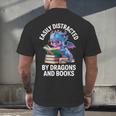 Easily Distracted By Dragons And Books Men's Back Print T-Shirt