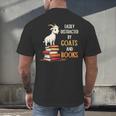 Easily Distracted By Goats And Books Goats And Book Reading Men's Back Print T-Shirt