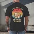 Easily Distracted By Sloths And Books Men's Back Print T-Shirt