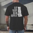 Eat Sleep Read Repeat Reading Book Librarian Men Women Kids Men's Back Print T-Shirt