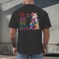 Eat Sleep Read Repeat Unicorn Read Book Reading Lovers Kids Men's Back Print T-Shirt