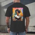 Educated Afro Girl Reading Book Lover History Month Men's Back Print T-Shirt Educated Afro Girl Reading Book Lover History Month Men's Back Print T-Shirt