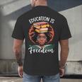 Education Is Freedom African Teacher Books Lovers Men's Back Print T-Shirt Education Is Freedom African Teacher Books Lovers Men's Back Print T-Shirt