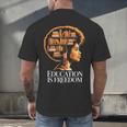 Education Is Freedom Afro Woman Book Illustration Men's Back Print T-Shirt