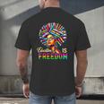 Education Freedom Teacher Books Black History Month Men's Back Print T-Shirt
