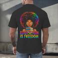 Education Is Freedom Teacher Books History Month Men's Back Print T-Shirt Education Is Freedom Teacher Books History Month Men's Back Print T-Shirt