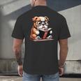 English Bulldog Reading a Book Dog For Men Women Girls Kids Men's Back Print T-Shirt English Bulldog Reading a Book Dog For Men Women Girls Kids Men's Back Print T-Shirt