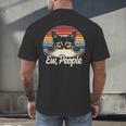 Ew People Retro Cat Vintage Anti Social Introvert Men's Back Print T-Shirt