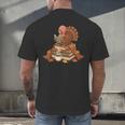 Fall Book Vintage Turkey Thanksgiving Reading Book Lovers Men's Back Print T-Shirt Fall Book Vintage Turkey Thanksgiving Reading Book Lovers Men's Back Print T-Shirt