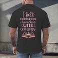 I Fall For The Characters WCrowns Fantasy Book Lover Tee Men's Back Print T-Shirt I Fall For The Characters WCrowns Fantasy Book Lover Tee Men's Back Print T-Shirt