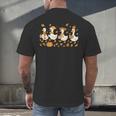 Fall Goose Reading Book Teacher Autumn Pumpkin Cozy Season Men's Back Print T-Shirt Fall Goose Reading Book Teacher Autumn Pumpkin Cozy Season Men's Back Print T-Shirt