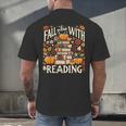 Fall In Love With Reading Book Autumn Pumpkins And Teachers Men's Back Print T-Shirt Fall In Love With Reading Book Autumn Pumpkins And Teachers Men's Back Print T-Shirt