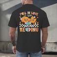 Fall In Love With Reading Thanksgiving Pumpkin Book Lover Men's Back Print T-Shirt Fall In Love With Reading Thanksgiving Pumpkin Book Lover Men's Back Print T-Shirt