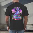Fantasy Dragon Reading Books Bookworm Men's Back Print T-Shirt