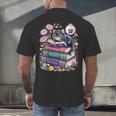 Fantasy Drama Tragedy Cute Cat Book Lover Readers Librarians Men's Back Print T-Shirt