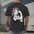 Female Librarian Rosie Riveter Book Guardian Woman Men's Back Print T-Shirt