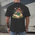 Floral Book Bloom Wildflowers Literature Nature Fantasy Men's Back Print T-Shirt