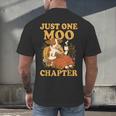Floral Cow Reading Pun Just One More Chapter Cozy Book Lover Men's Back Print T-Shirt