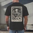 Floral The Reader Tarot Card Skeleton Reading Book Men's Back Print T-Shirt Floral The Reader Tarot Card Skeleton Reading Book Men's Back Print T-Shirt