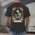 Floral Tarot Card The Reader Skeleton Reading Book Men's Back Print T-Shirt