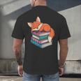 Fox Reading Book Pajama Sleep Men's Back Print T-Shirt Fox Reading Book Pajama Sleep Men's Back Print T-Shirt