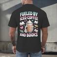 Fueled By Iced Coffee And Books Book Lover Retro Men's Back Print T-Shirt Fueled By Iced Coffee And Books Book Lover Retro Men's Back Print T-Shirt